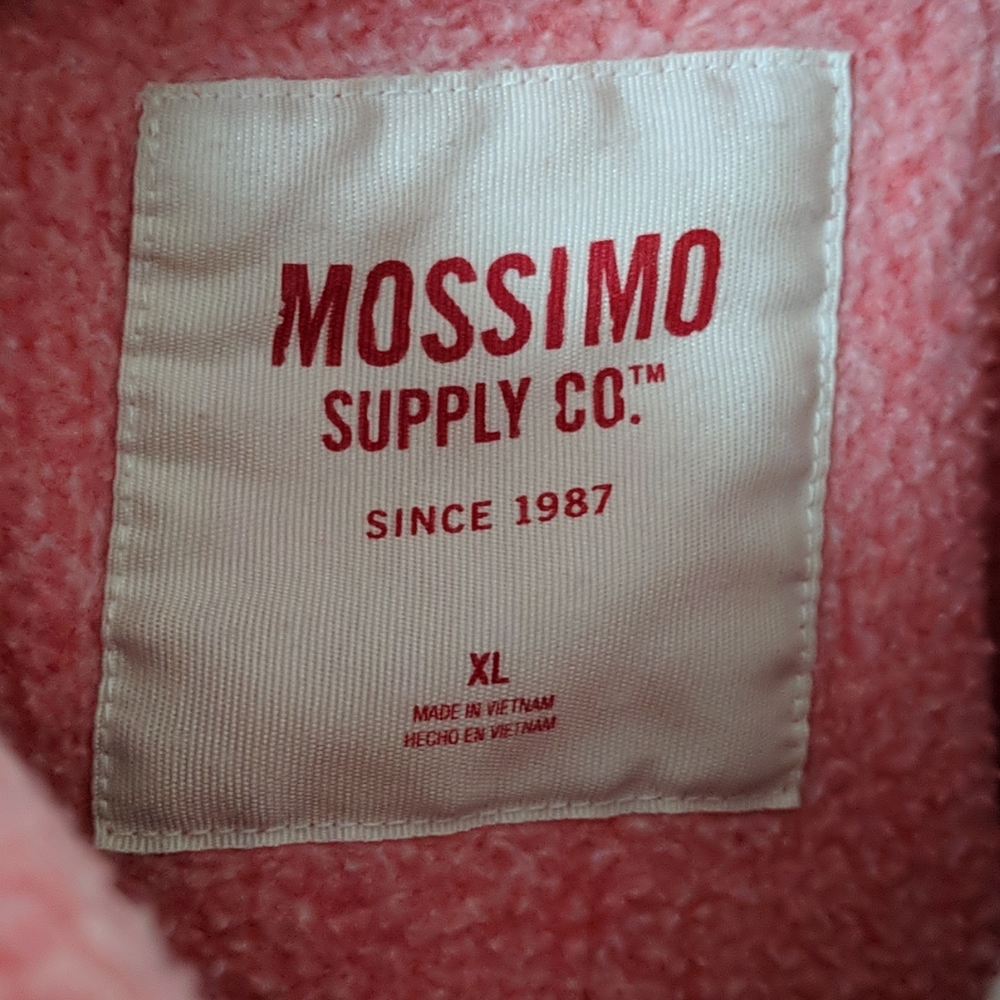 Mossimo Distressed Red Hooded Sweatshirt XL - Picture 7 of 9